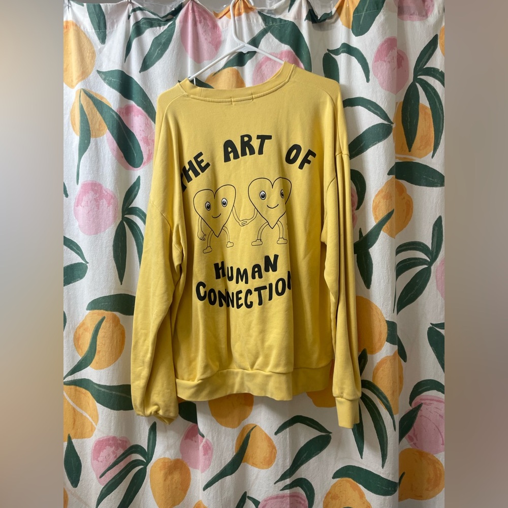 Mayfair Yellow Graphic sweatshirt with Heart Design